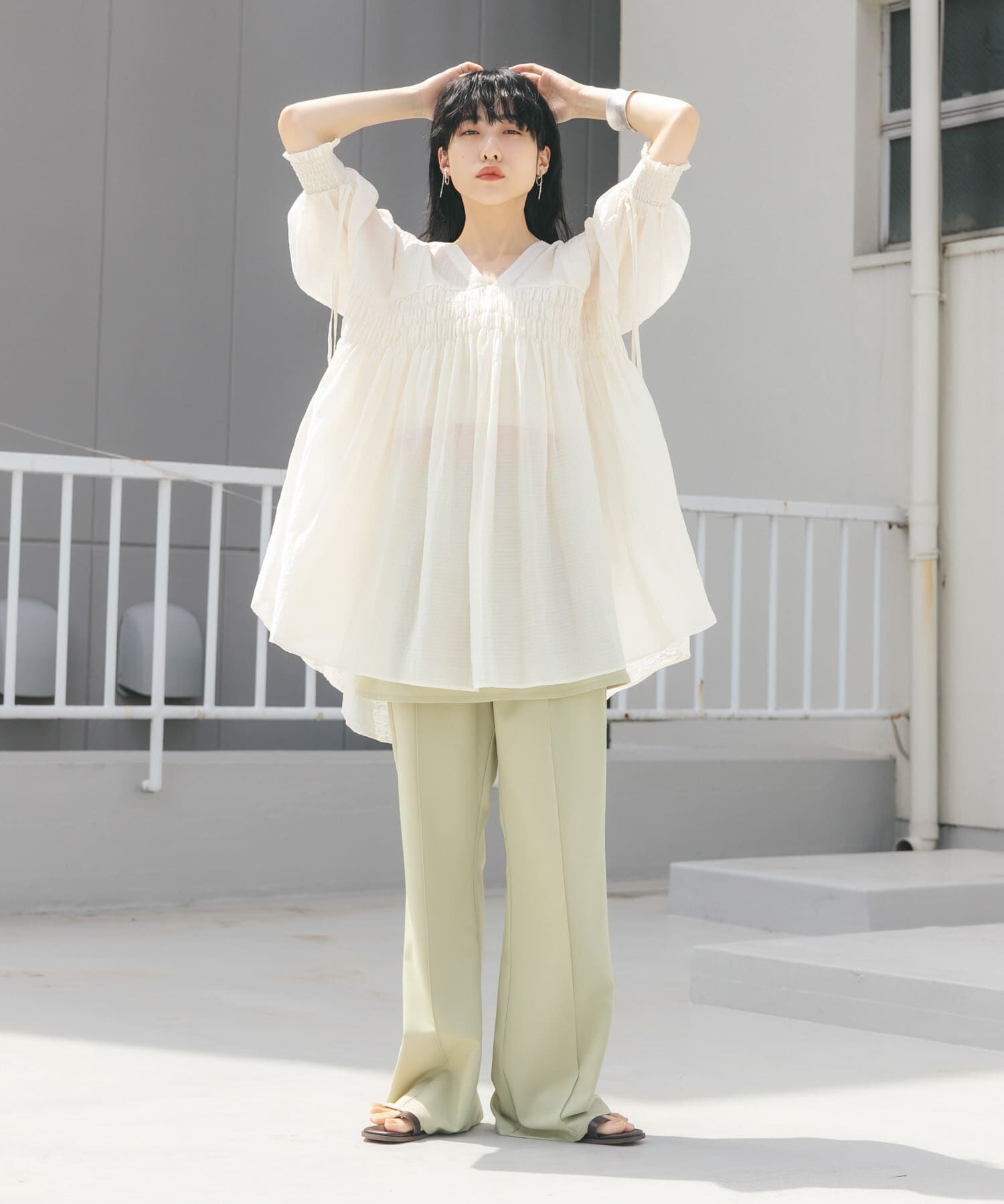  「『2サイズ展開』スカートレイヤードフレアパンツ」|その他|