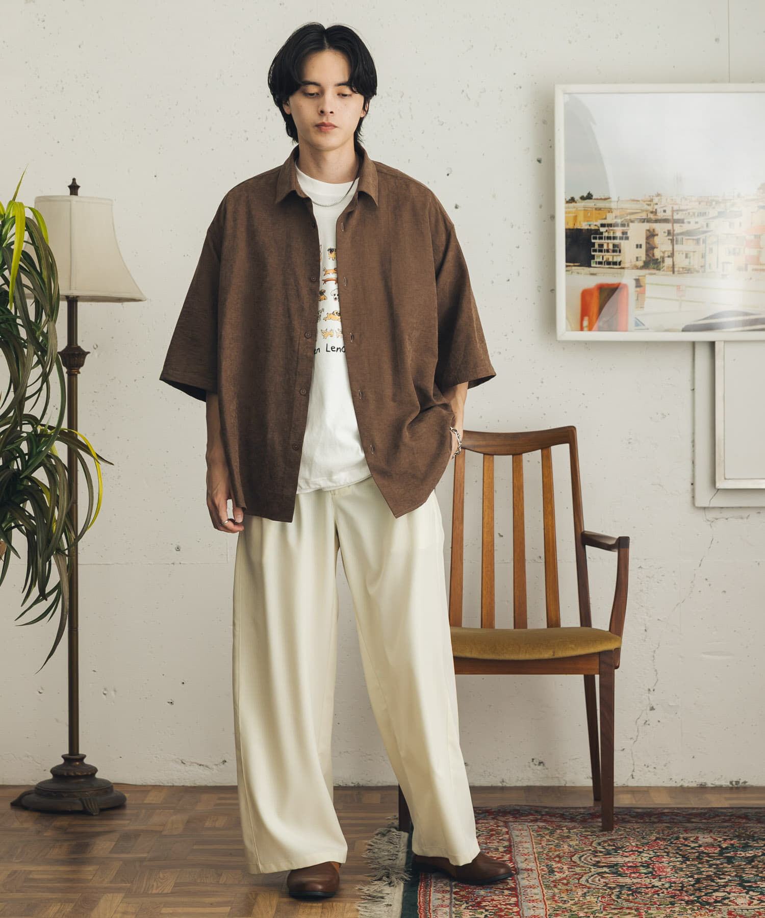 SENSE OF PLACE by URBAN RESEARCH「スエードタッチエクストラルーズショートスリーブシャツ」|シャツ・ブラウス|