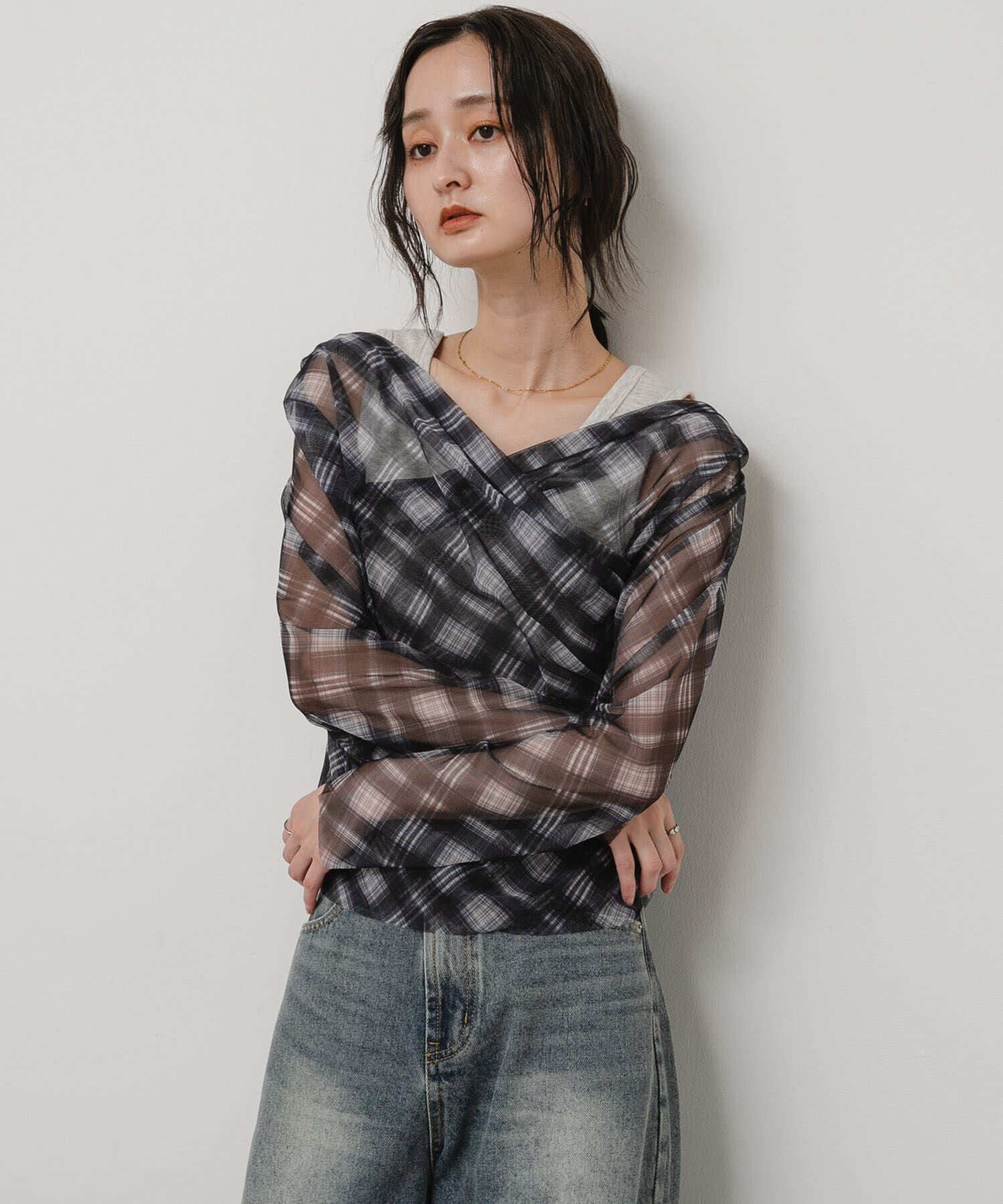 SENSE OF PLACE by URBAN RESEARCH「チェックシアードレープトップ」|その他|