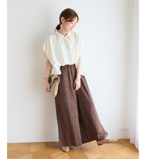 「ジャガードフレアスリットパンツ」|その他|