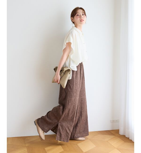  「ジャガードフレアスリットパンツ」|その他|