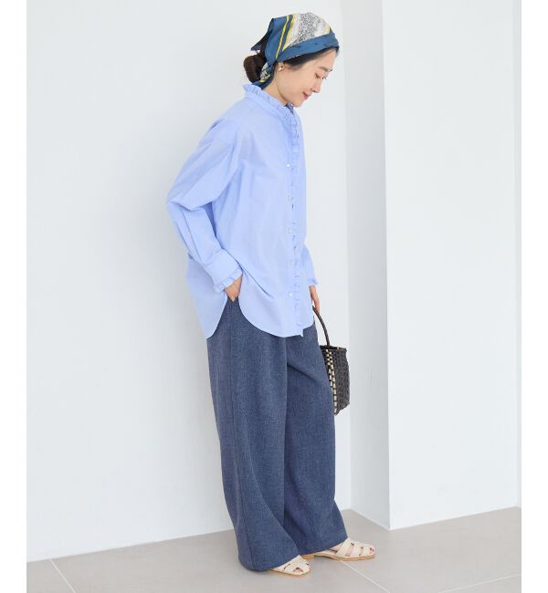  「【日本製】メランジ調マリンワイドパンツ」|その他|