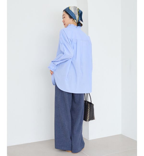  「【日本製】メランジ調マリンワイドパンツ」|その他|
