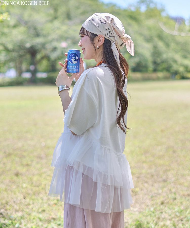 earth music&ecology「emae&times;銀河高原ビール　フリルTee」|Tシャツ・カットソー|