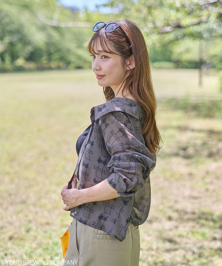 earth music&ecology「emae&times;水曜日のネコ　シアーシャツ」|シャツ・ブラウス|