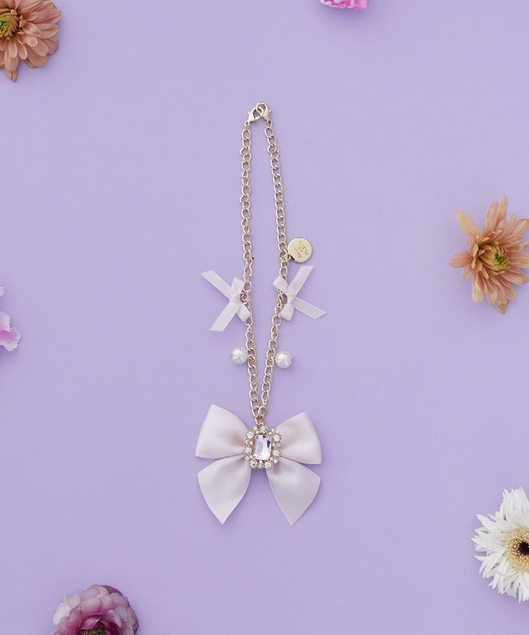 Maison de FLEUR「ビジューリボンパールバッグチャーム」|その他|ピンク