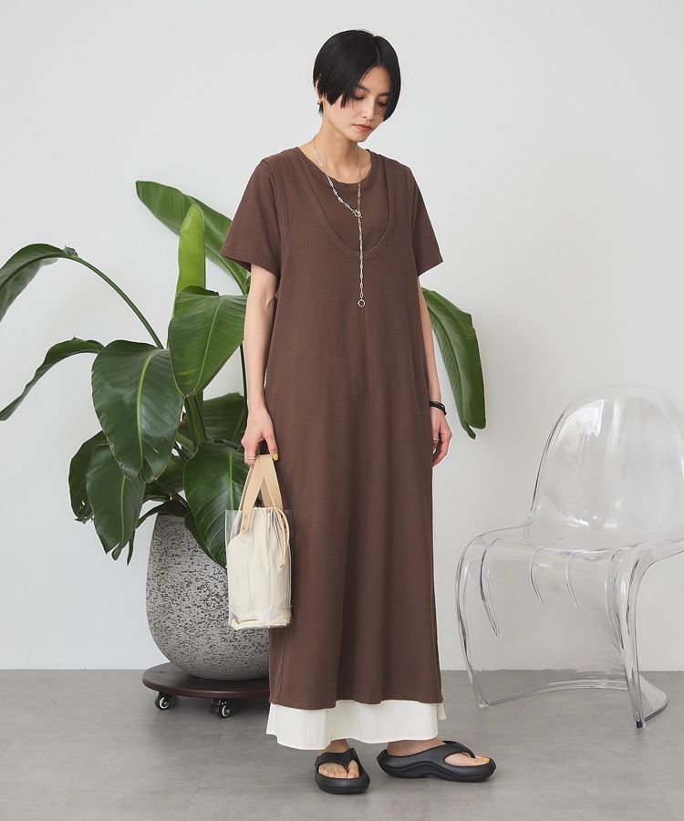 AMERICAN HOLIC「【2点セット】Tシャツ＋Uネックワンピース」|ワンピース|