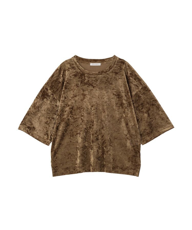 Green Parks「メッシュベロア五分袖プルオーバー」|Tシャツ・カットソー|