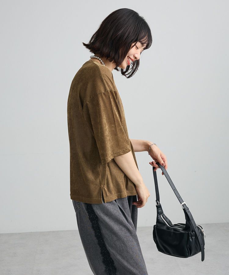 Green Parks「メッシュベロア五分袖プルオーバー」|Tシャツ・カットソー|