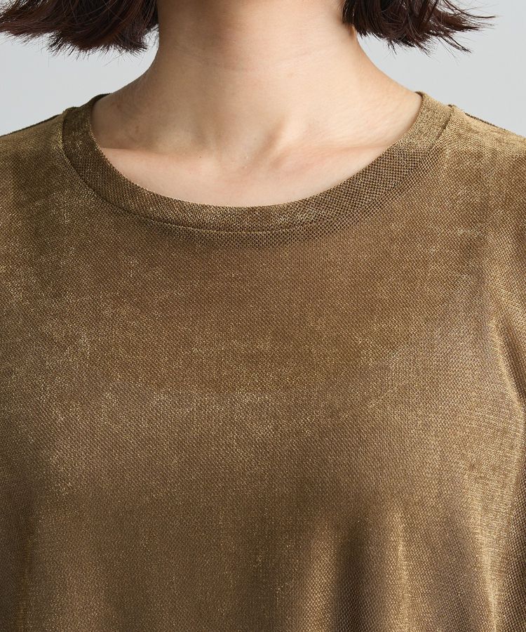 Green Parks「メッシュベロア五分袖プルオーバー」|Tシャツ・カットソー|