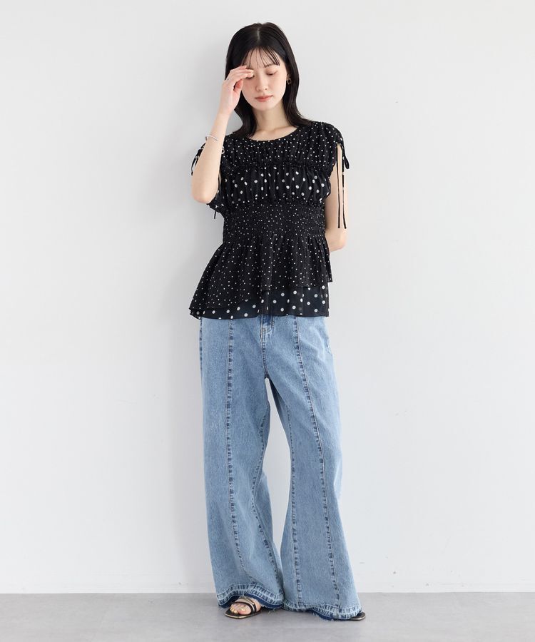 YECCA VECCA「【尾崎紗代子さん着用】綿麻バギーデニムパンツ」|デニム|