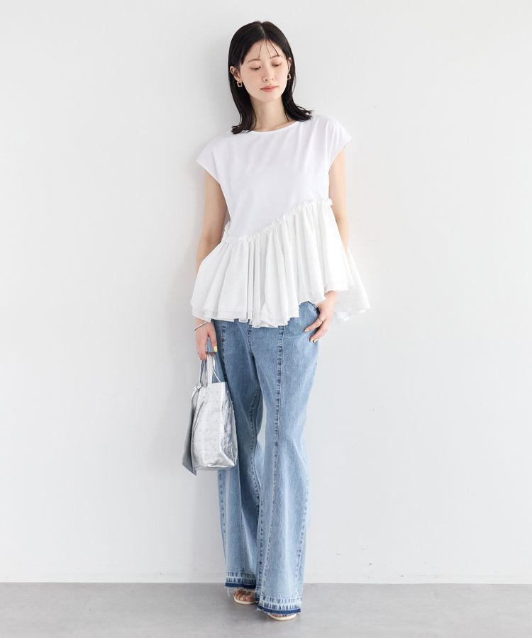 YECCA VECCA「【尾崎紗代子さん着用】綿麻バギーデニムパンツ」|デニム|