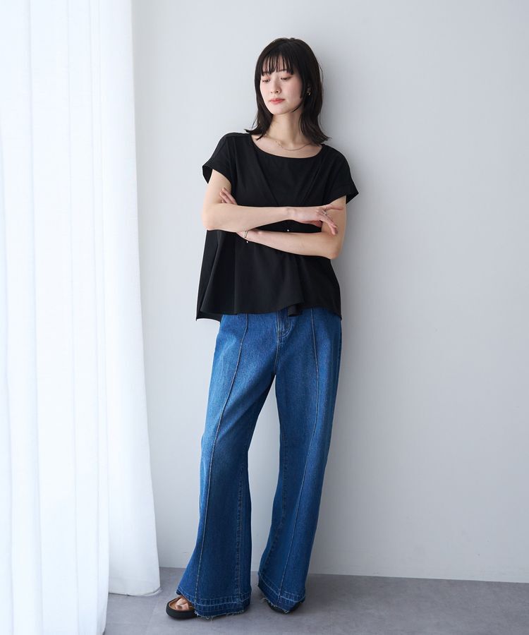 YECCA VECCA「【尾崎紗代子さん着用】綿麻バギーデニムパンツ」|デニム|