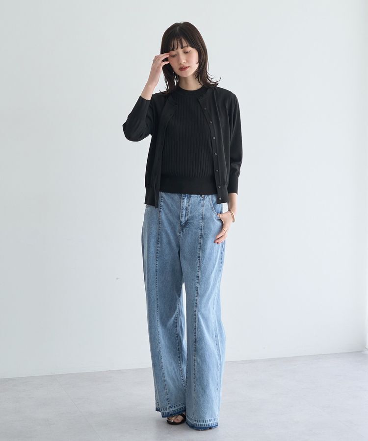 YECCA VECCA「【尾崎紗代子さん着用】綿麻バギーデニムパンツ」|デニム|