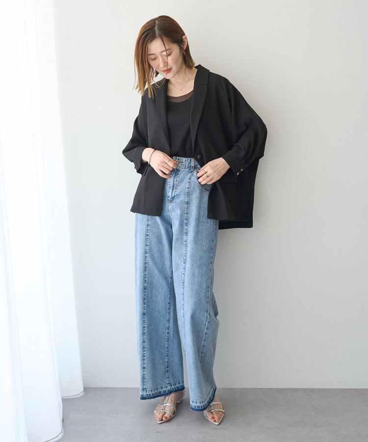 YECCA VECCA「【尾崎紗代子さん着用】綿麻バギーデニムパンツ」|デニム|