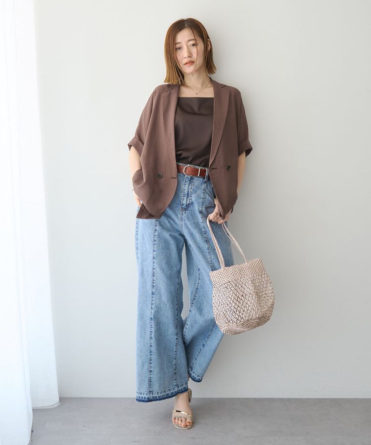 YECCA VECCA「【尾崎紗代子さん着用】綿麻バギーデニムパンツ」|デニム|