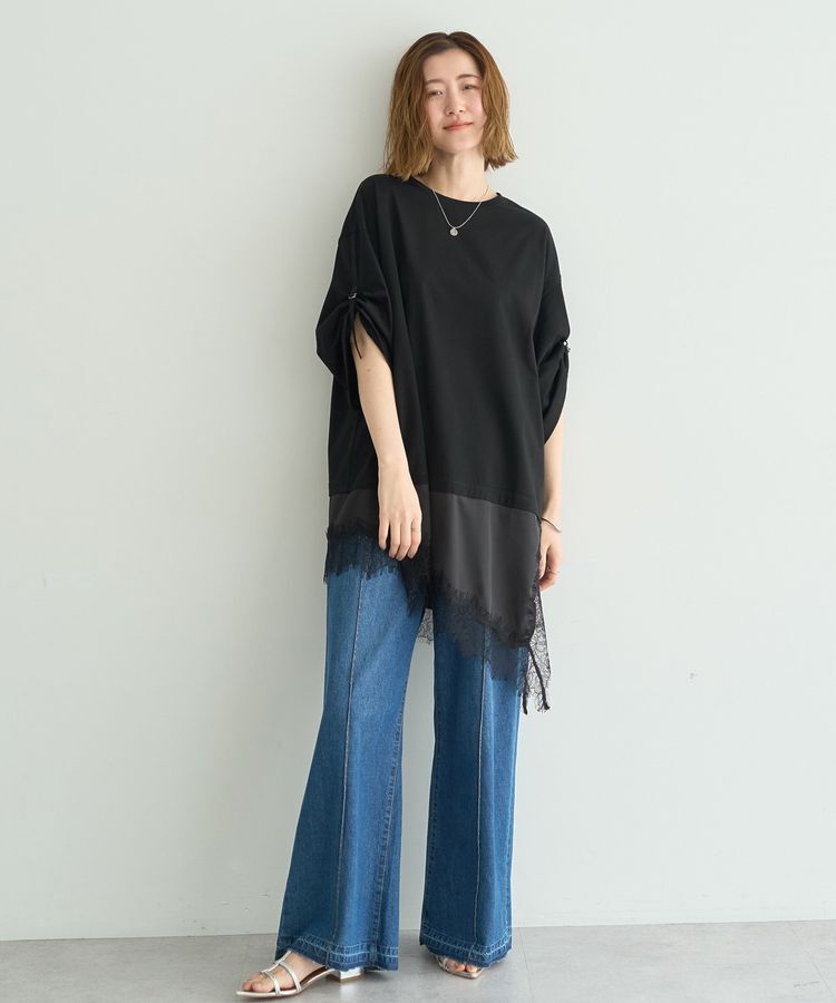 YECCA VECCA「【尾崎紗代子さん着用】綿麻バギーデニムパンツ」|デニム|