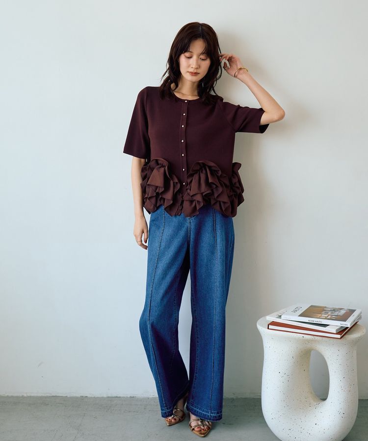 YECCA VECCA「【尾崎紗代子さん着用】綿麻バギーデニムパンツ」|デニム|
