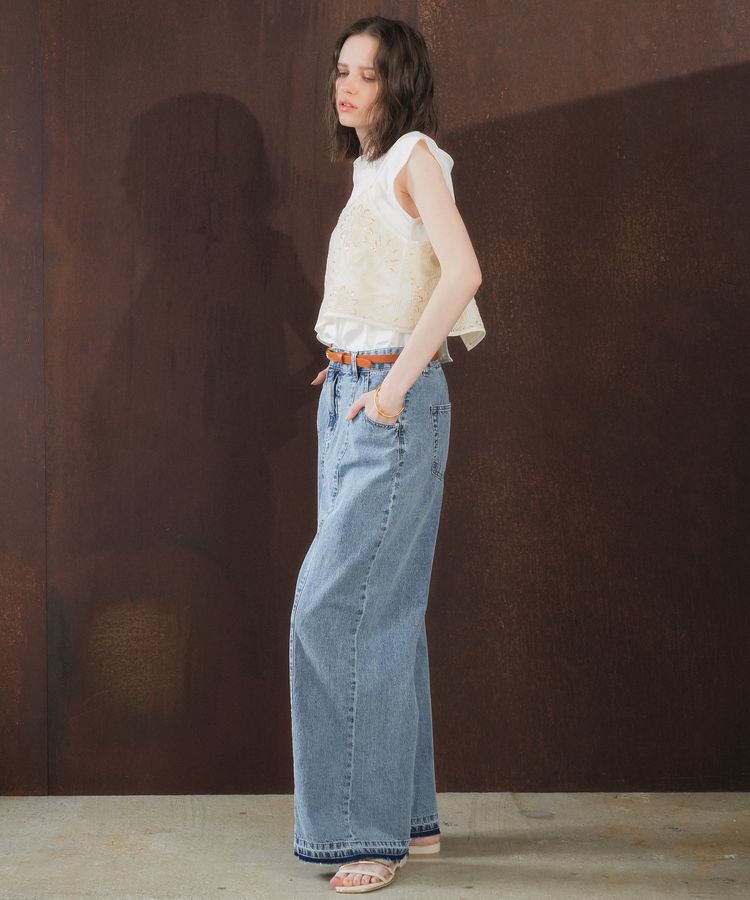 YECCA VECCA「【尾崎紗代子さん着用】綿麻バギーデニムパンツ」|デニム|