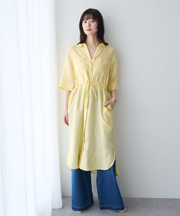 YECCA VECCA「フレンチリネンドロストワンピース」|ワンピース|