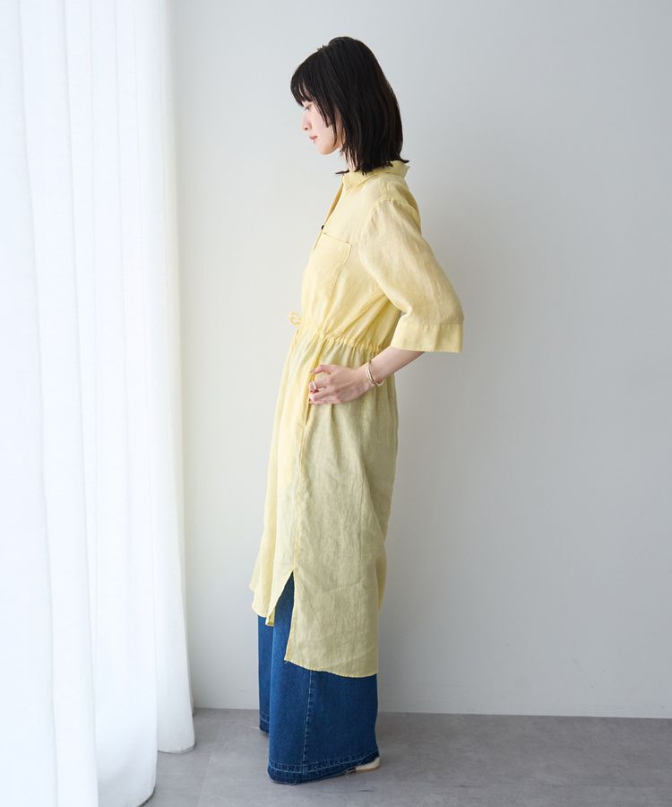 YECCA VECCA「フレンチリネンドロストワンピース」|ワンピース|
