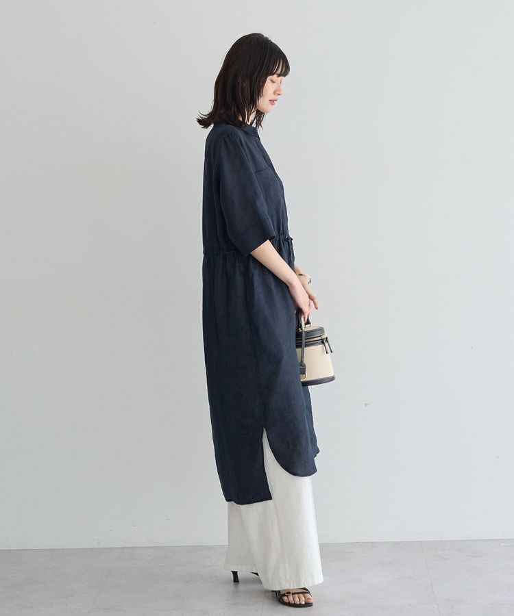 YECCA VECCA「フレンチリネンドロストワンピース」|ワンピース|