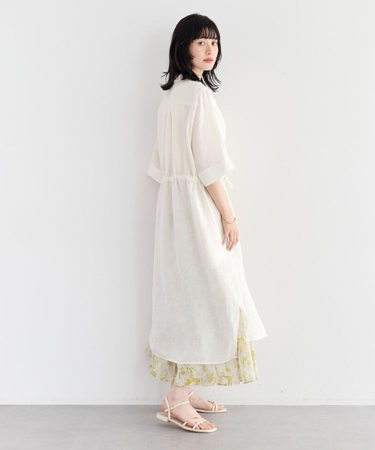 YECCA VECCA「フレンチリネンドロストワンピース」|ワンピース|