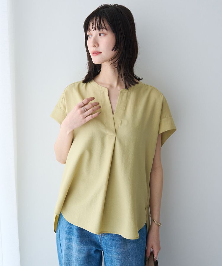 YECCA VECCA「【洗濯機洗い可/セットアップ可】サラサラスキッパーブラウス」|シャツ・ブラウス|Yellow