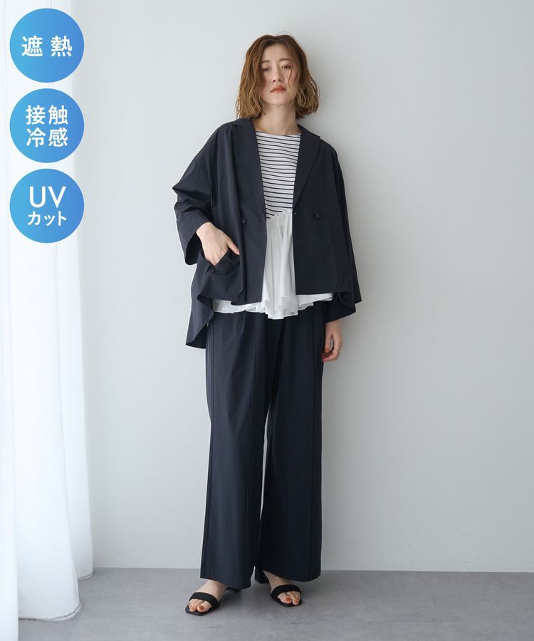 YECCA VECCA「【UVカット/接触冷感/遮熱】イージーワイドパンツ」|その他|Black