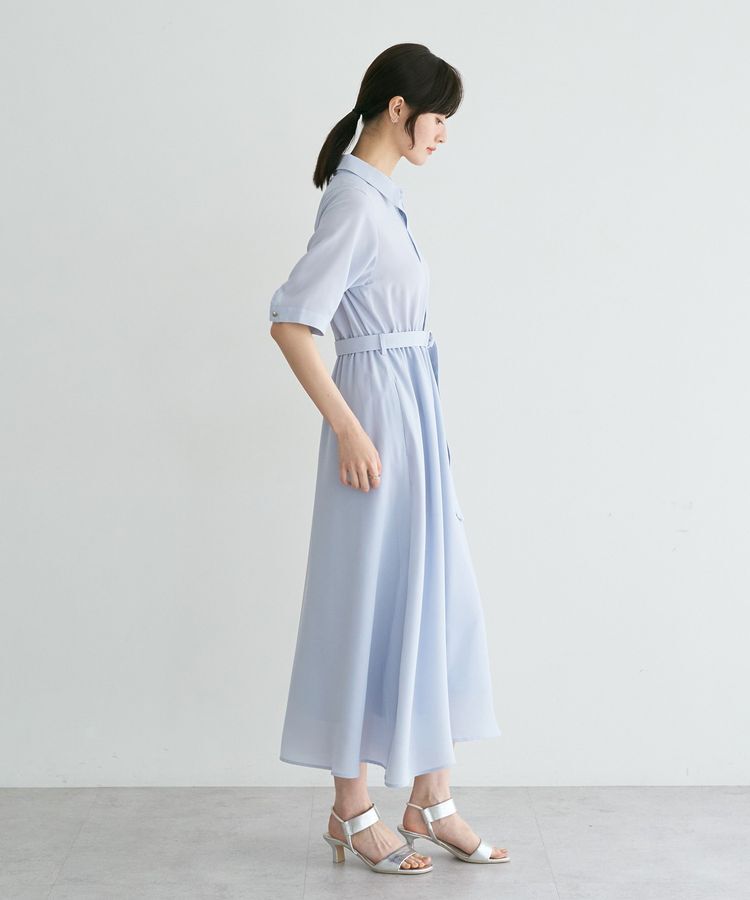 YECCA VECCA「【接触冷感】ベルト付きシャツワンピース」|ワンピース|