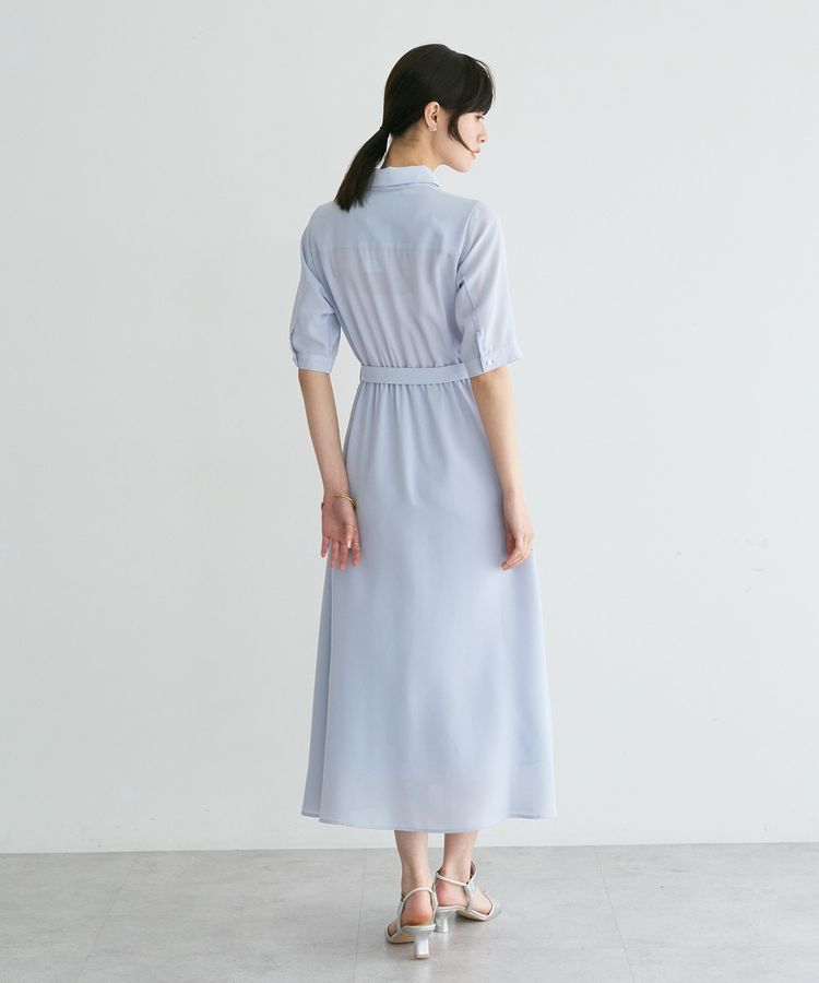 YECCA VECCA「【接触冷感】ベルト付きシャツワンピース」|ワンピース|
