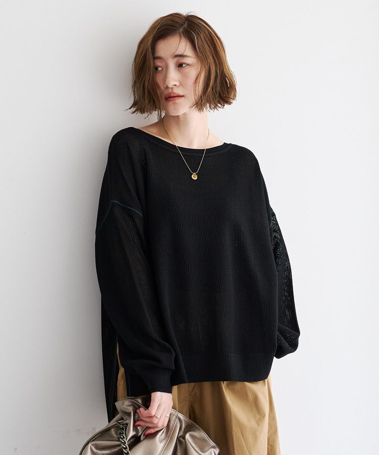 Editt by YECCA VECCA「メッシュルーズニット」|ニット・セーター|Black