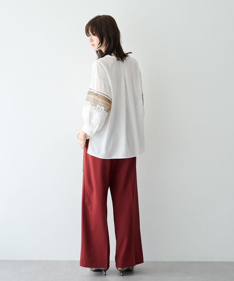 YECCA VECCA「レース切替スキッパーブラウス」|シャツ・ブラウス|