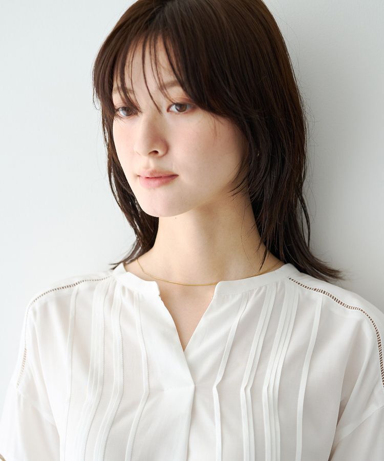 YECCA VECCA「レース切替スキッパーブラウス」|シャツ・ブラウス|