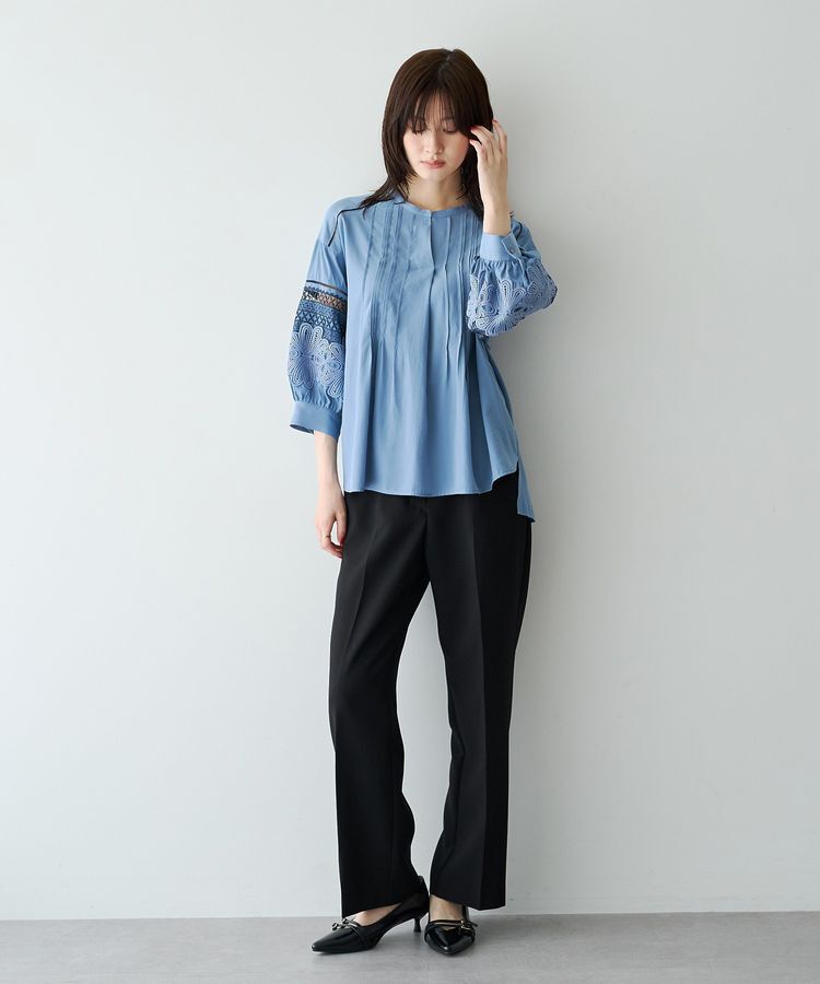 YECCA VECCA「レース切替スキッパーブラウス」|シャツ・ブラウス|
