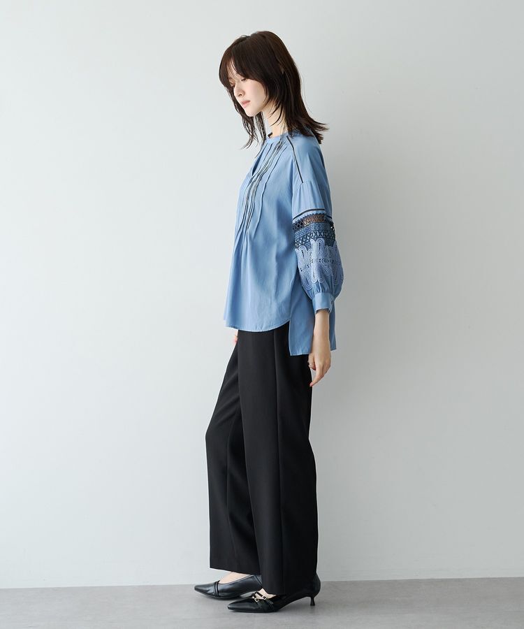 YECCA VECCA「レース切替スキッパーブラウス」|シャツ・ブラウス|
