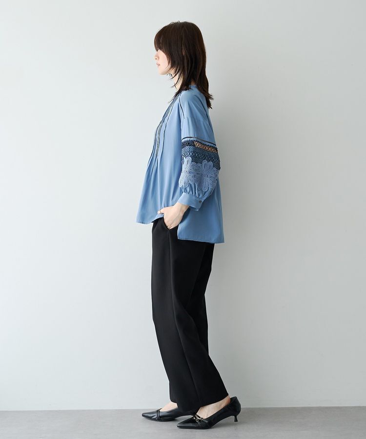 YECCA VECCA「レース切替スキッパーブラウス」|シャツ・ブラウス|