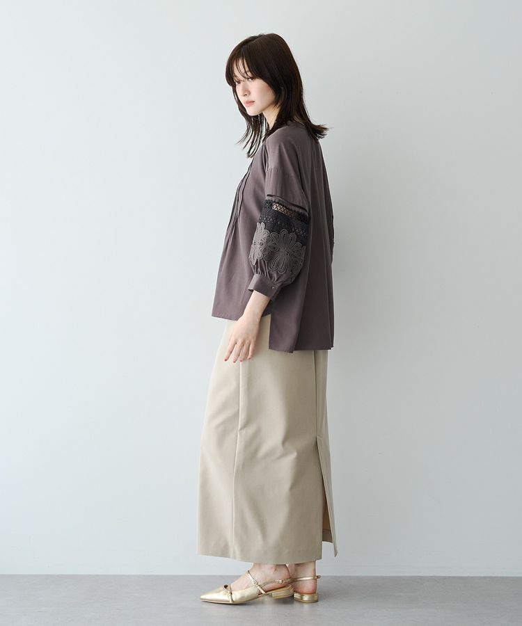 YECCA VECCA「レース切替スキッパーブラウス」|シャツ・ブラウス|