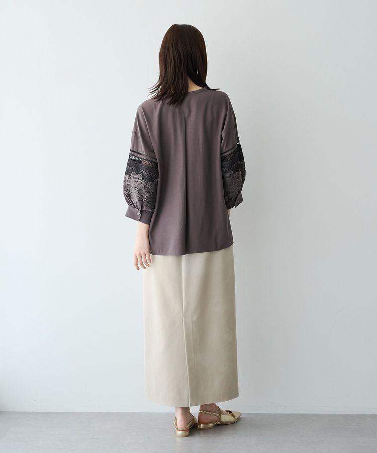 YECCA VECCA「レース切替スキッパーブラウス」|シャツ・ブラウス|