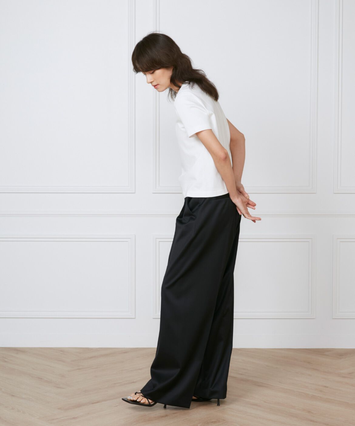 INED「《大きいサイズ》タックワイドパンツ《la veille by SUPERIOR CLOSET》」|その他|
