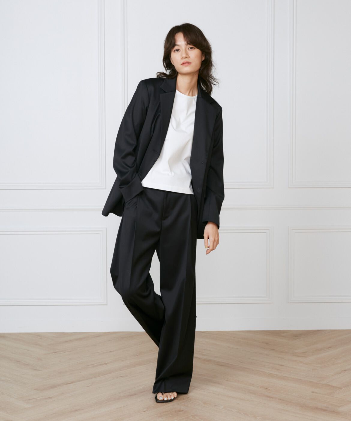 INED「《大きいサイズ》タックワイドパンツ《la veille by SUPERIOR CLOSET》」|その他|