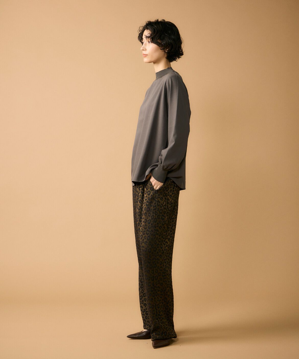 Le Souk「《大きいサイズ》リブボトルネックプルオーバー」|Tシャツ・カットソー|