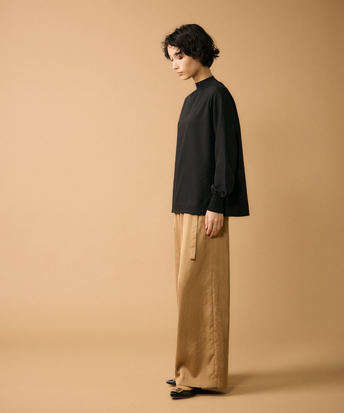 Le Souk「《大きいサイズ》リブボトルネックプルオーバー」|Tシャツ・カットソー|