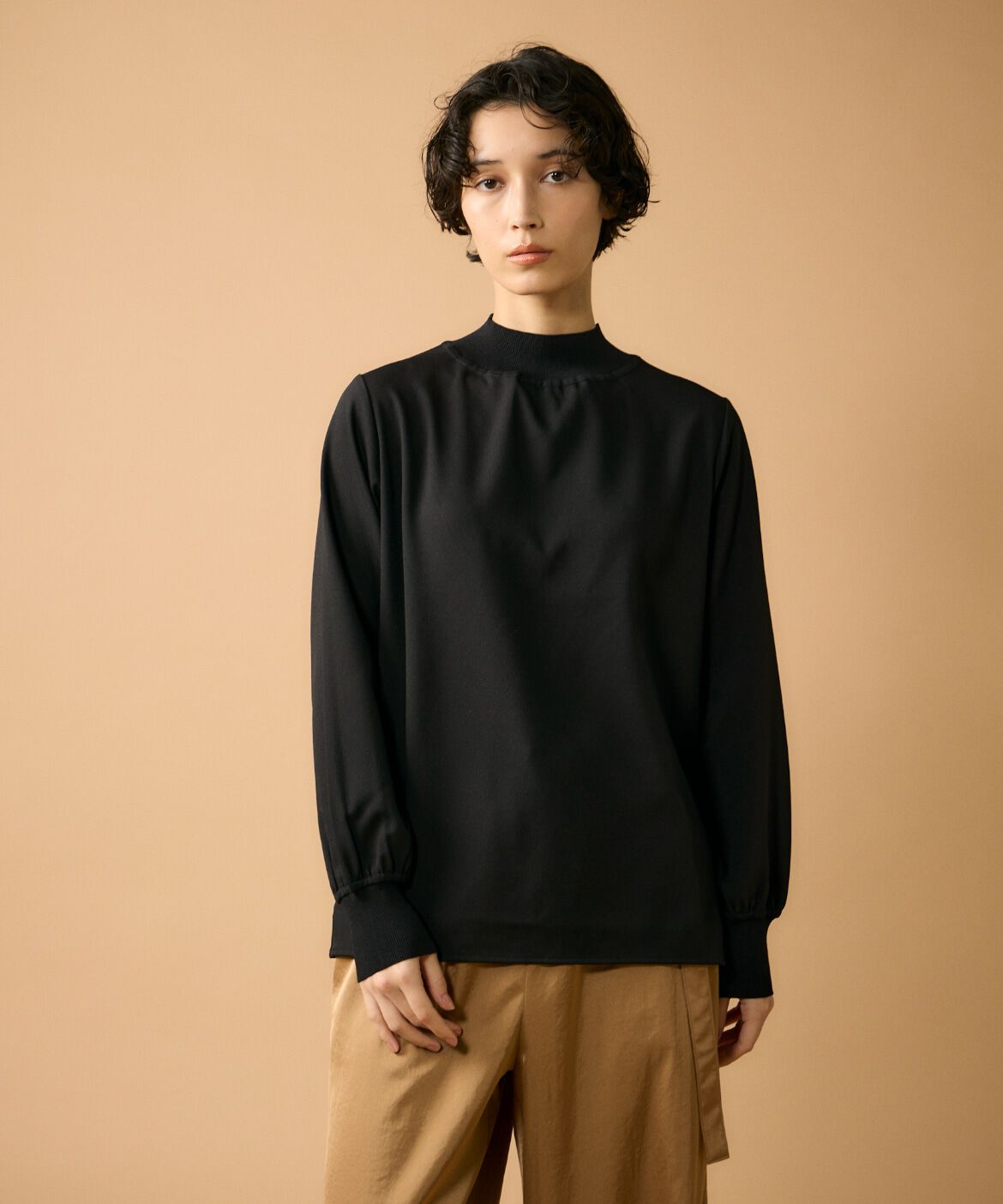 Le Souk「《大きいサイズ》リブボトルネックプルオーバー」|Tシャツ・カットソー|