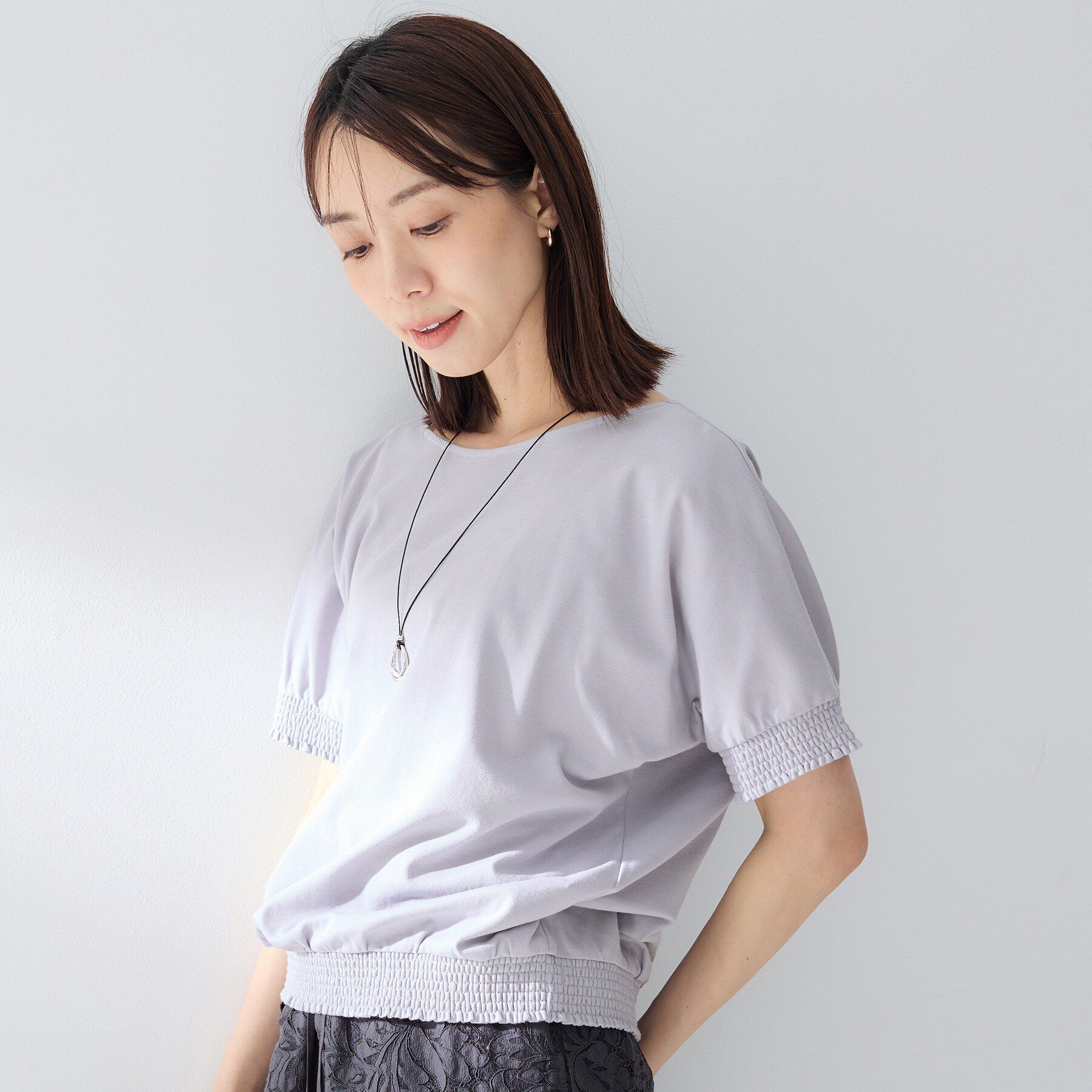 UNTITLED「【接触冷感/汗染み防止/吸水速乾/UVカット】シャーリングプルオーバー」|Tシャツ・カットソー|