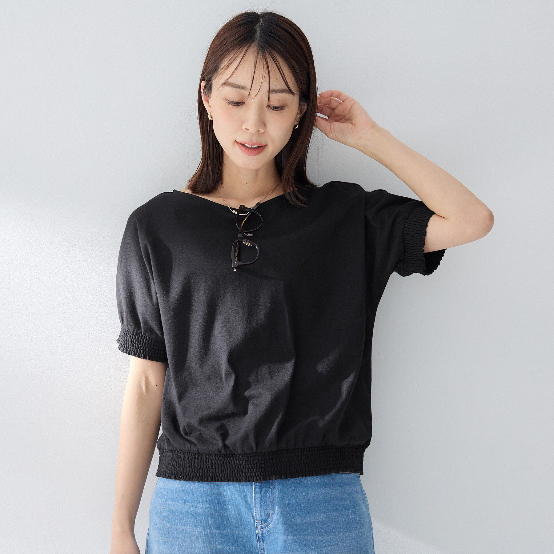 UNTITLED「【接触冷感/汗染み防止/吸水速乾/UVカット】シャーリングプルオーバー」|Tシャツ・カットソー|