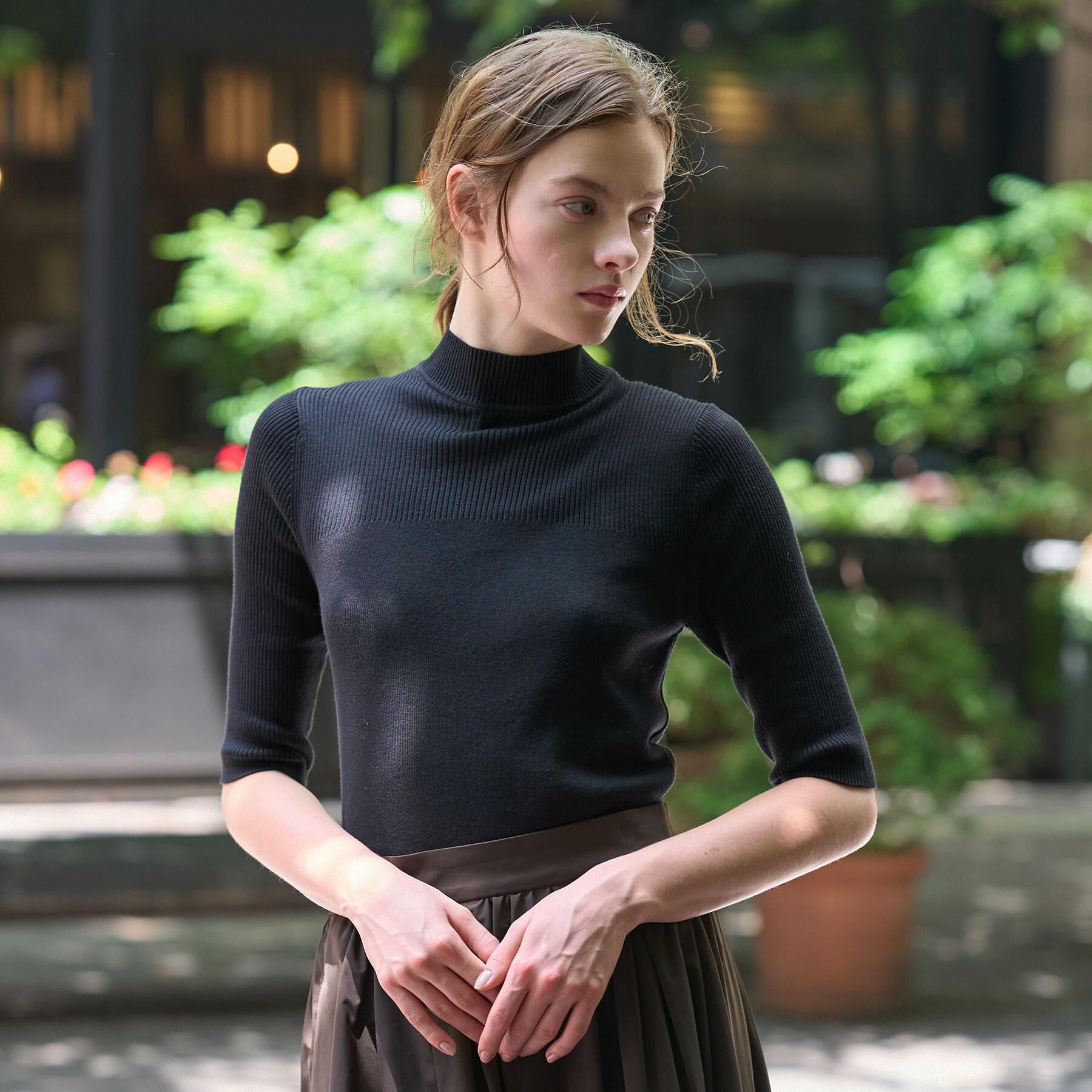 DRESSTERIOR「【接触冷感】クールタッチカットハーフスリーブプルオーバー」|ニット・セーター|