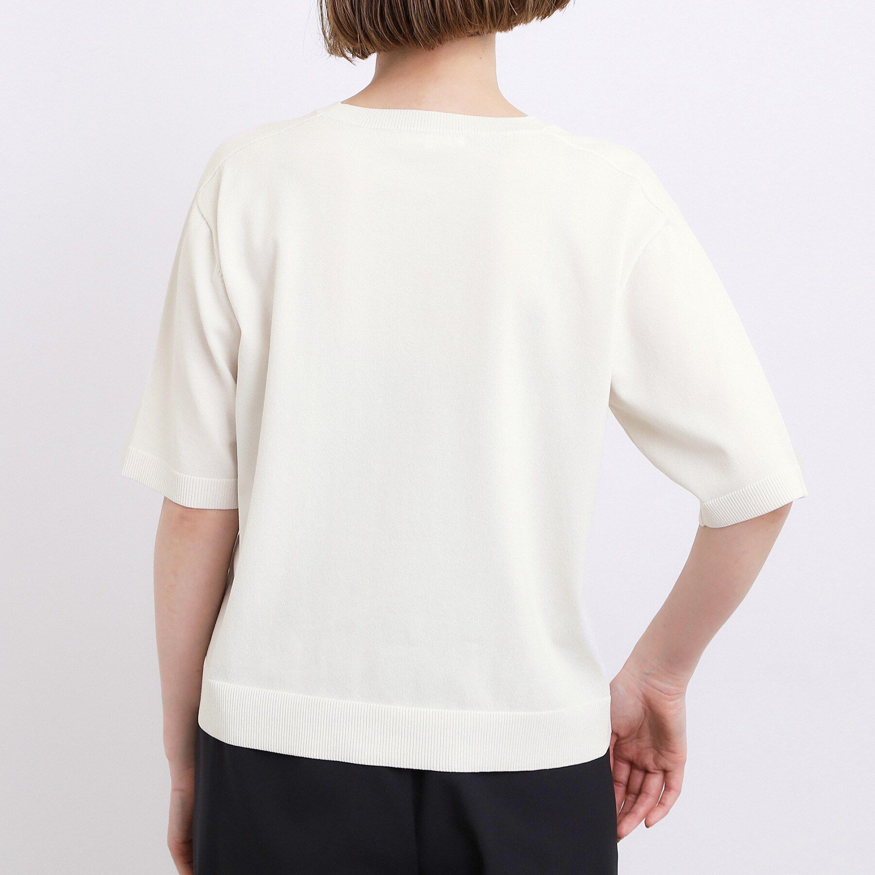 grove「【ひんやり・UVカット・洗濯機◎】Tシャツ感覚で着られるコットン混ニット」|ニット・セーター|