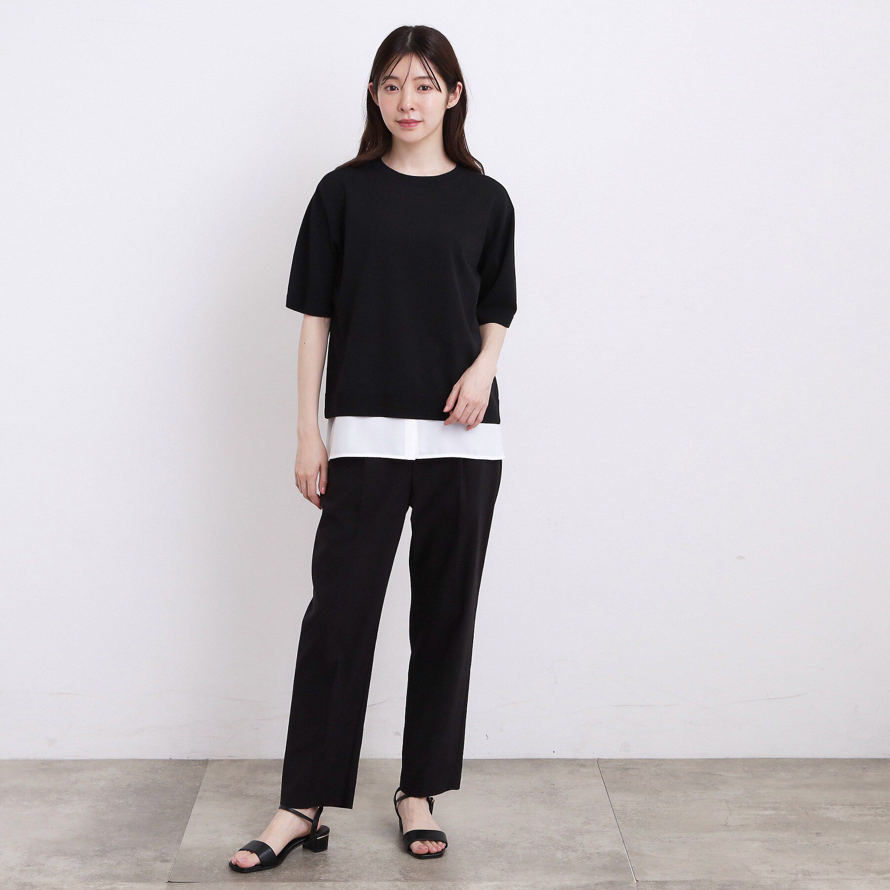 grove「【ひんやり・UVカット・洗濯機◎】Tシャツ感覚で着られるコットン混ニット」|ニット・セーター|