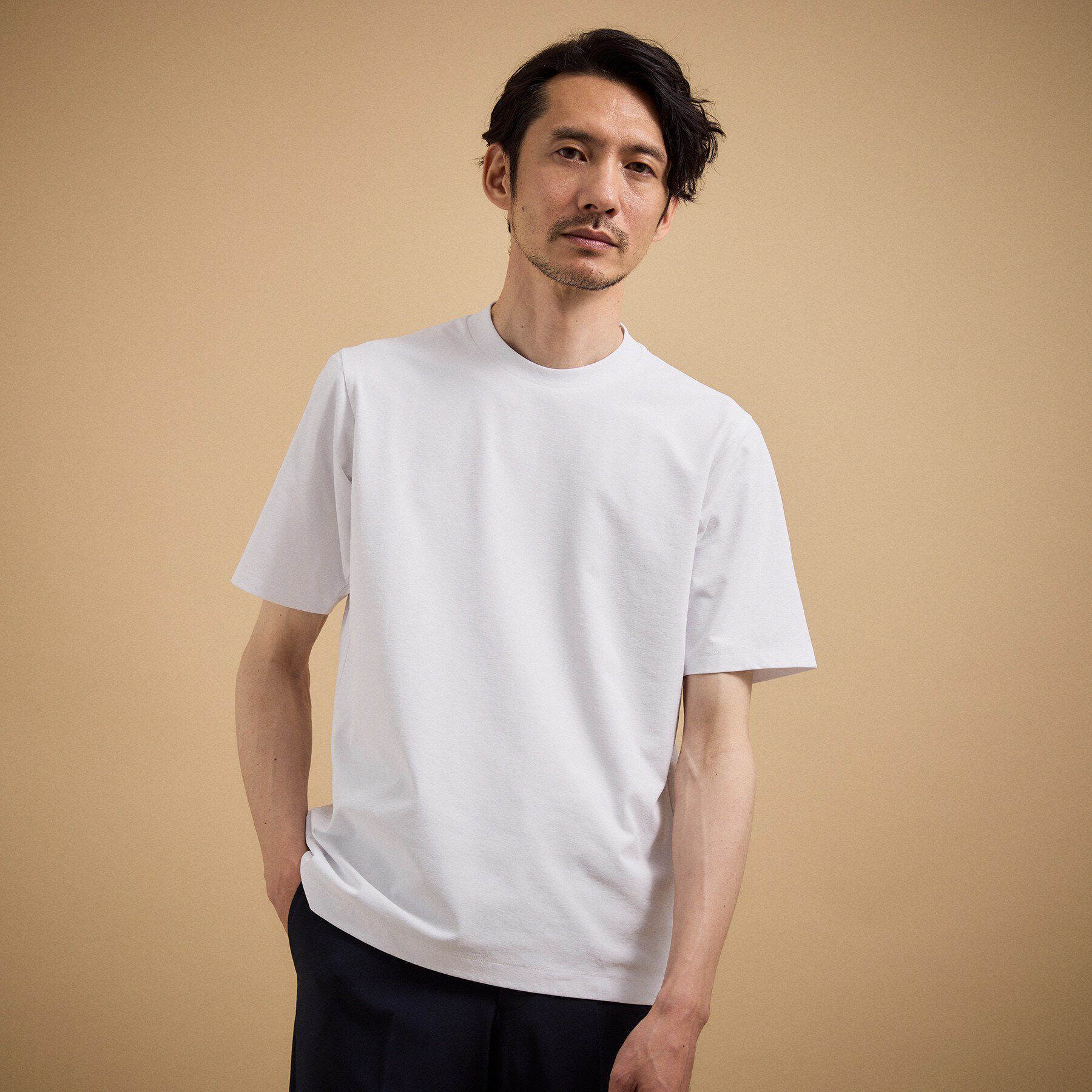 TAKEO KIKUCHI「【汗染み軽減/接触冷感】テーラード Tシャツ」|Tシャツ・カットソー|